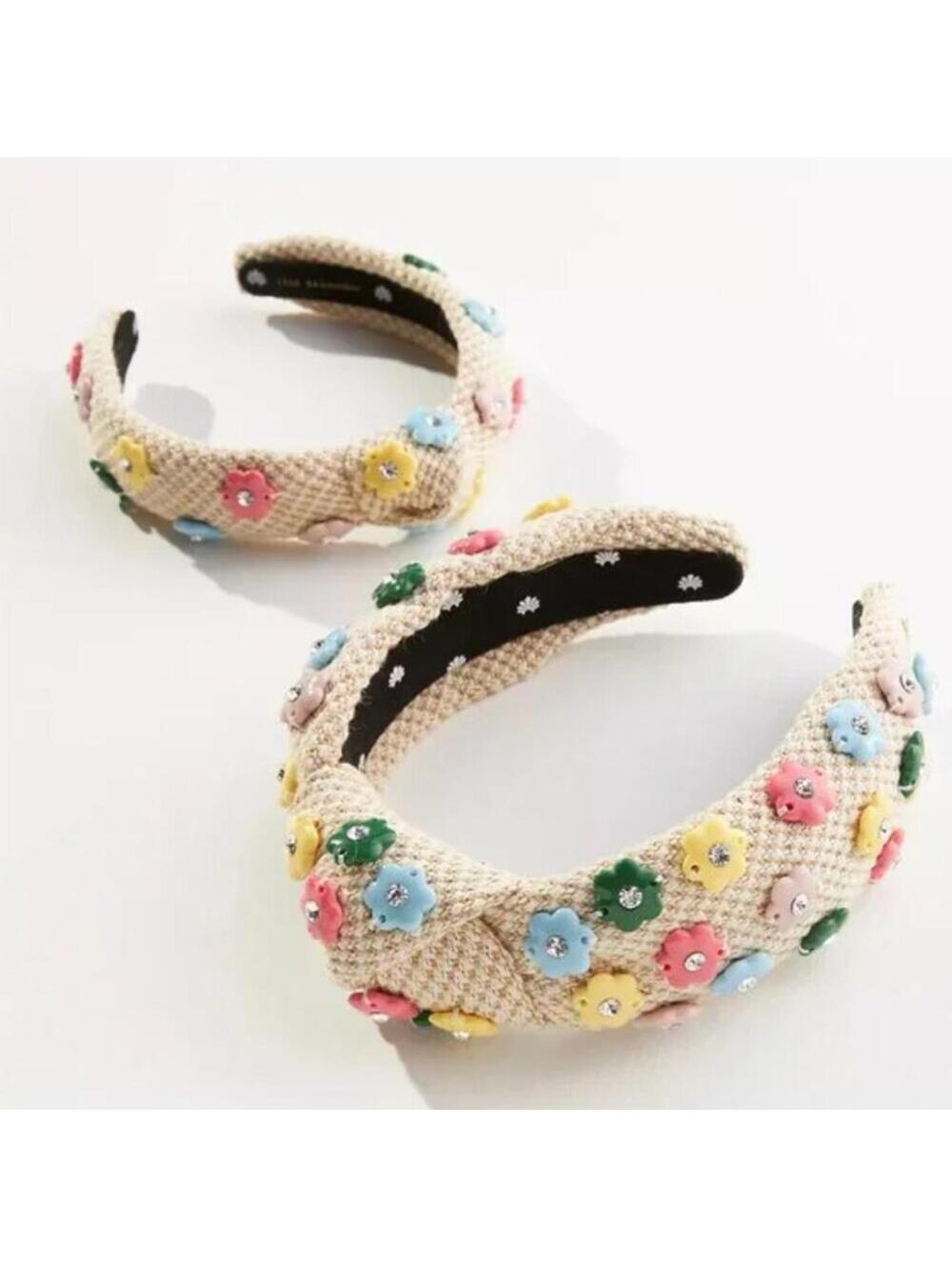 Lele Sadoughi Daphne Flower Charm Headband Rainbow Vintage - Picture 4 of 9